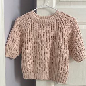 chunky pink short sleeved sweater from sarah taylor